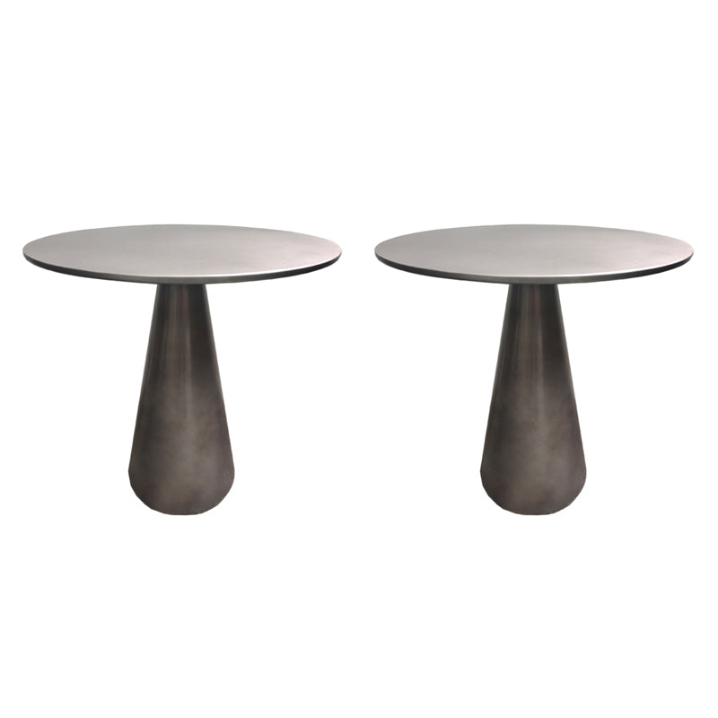 Mid-Century Metal Round Top Side Table 19.6-inch Pedestal End Table
