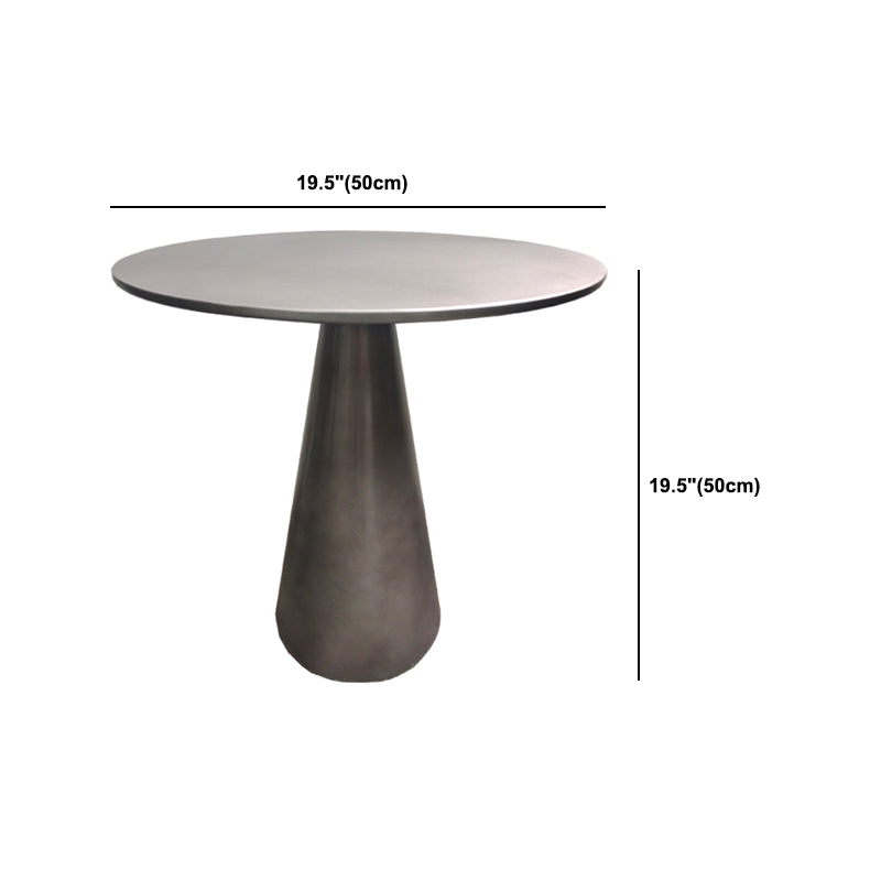 Mid-Century Metal Round Top Side Table 19.6-inch Pedestal End Table