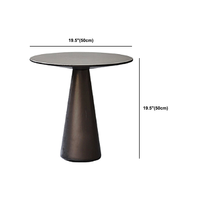 Mid-Century Metal Round Top Side Table 19.6-inch Pedestal End Table