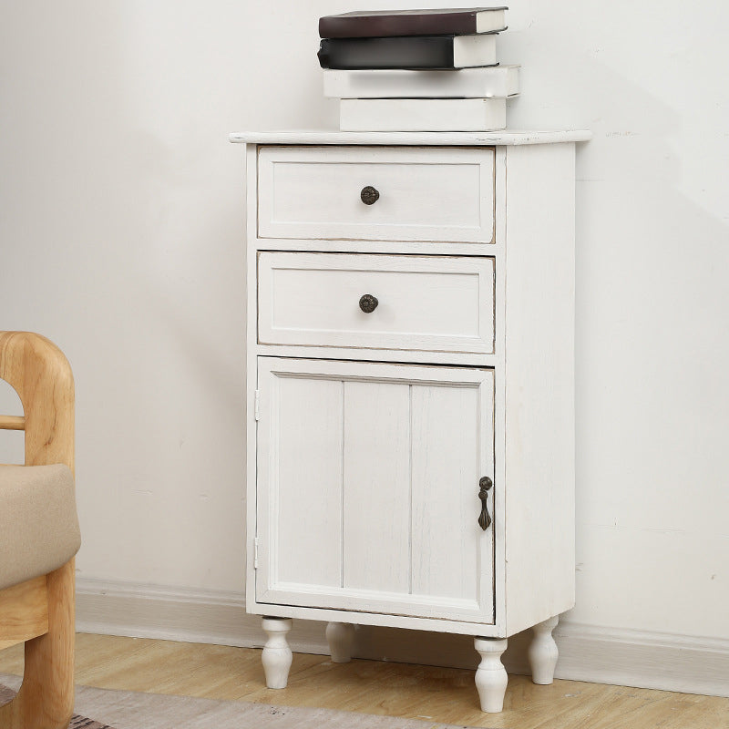 Industrial Turned Legs Accent Cabinet with Door and Drawers Storage Cabinet