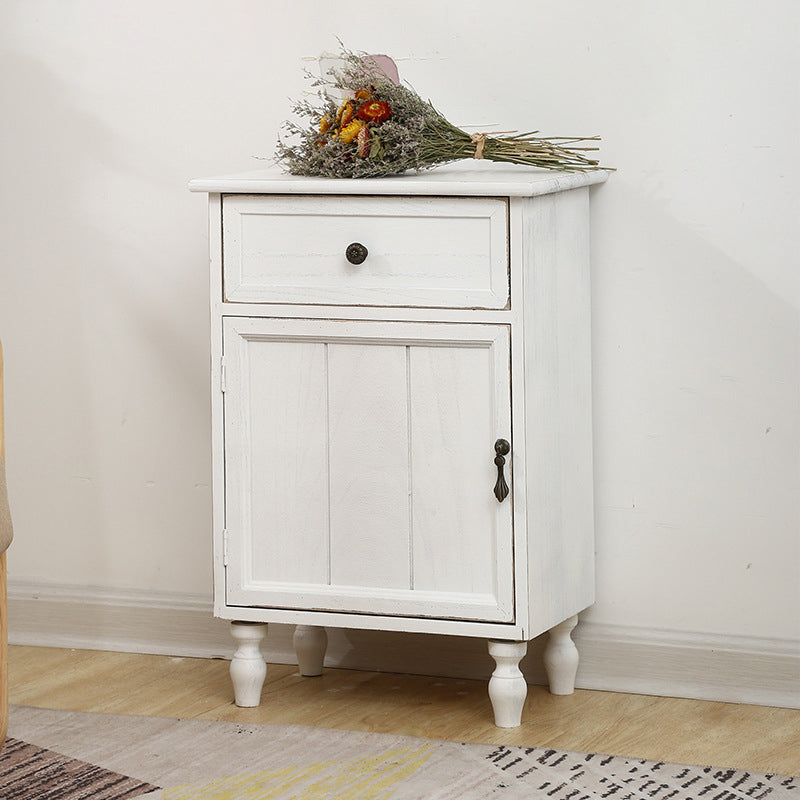Industrial Turned Legs Accent Cabinet with Door and Drawers Storage Cabinet