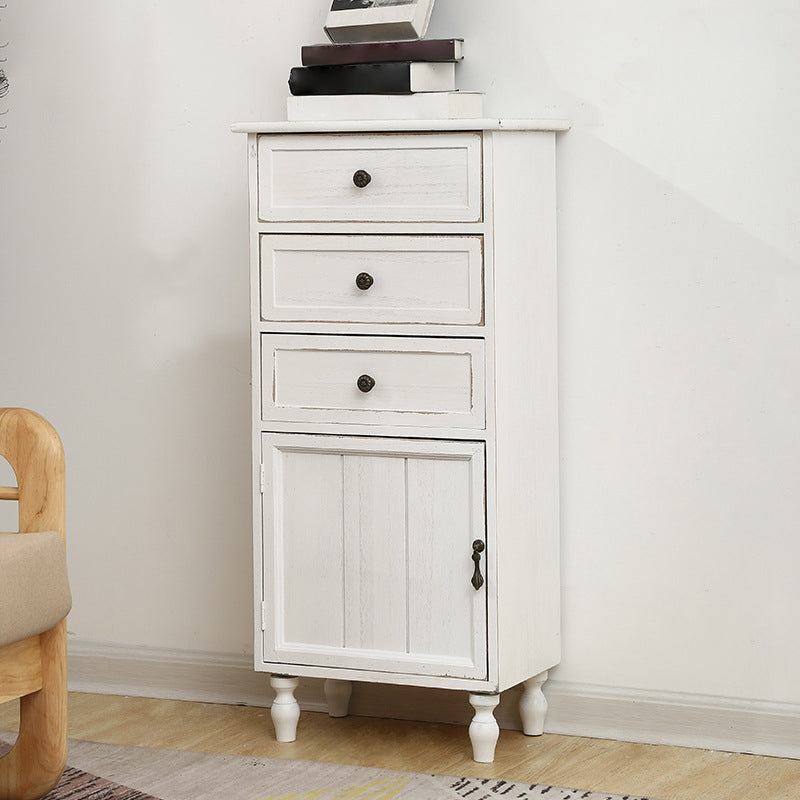 Industrial Turned Legs Accent Cabinet with Door and Drawers Storage Cabinet