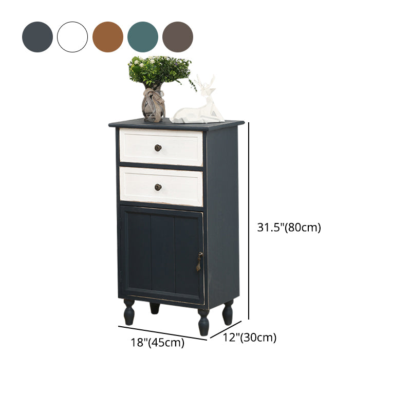 Industrial Turned Legs Accent Cabinet with Door and Drawers Storage Cabinet