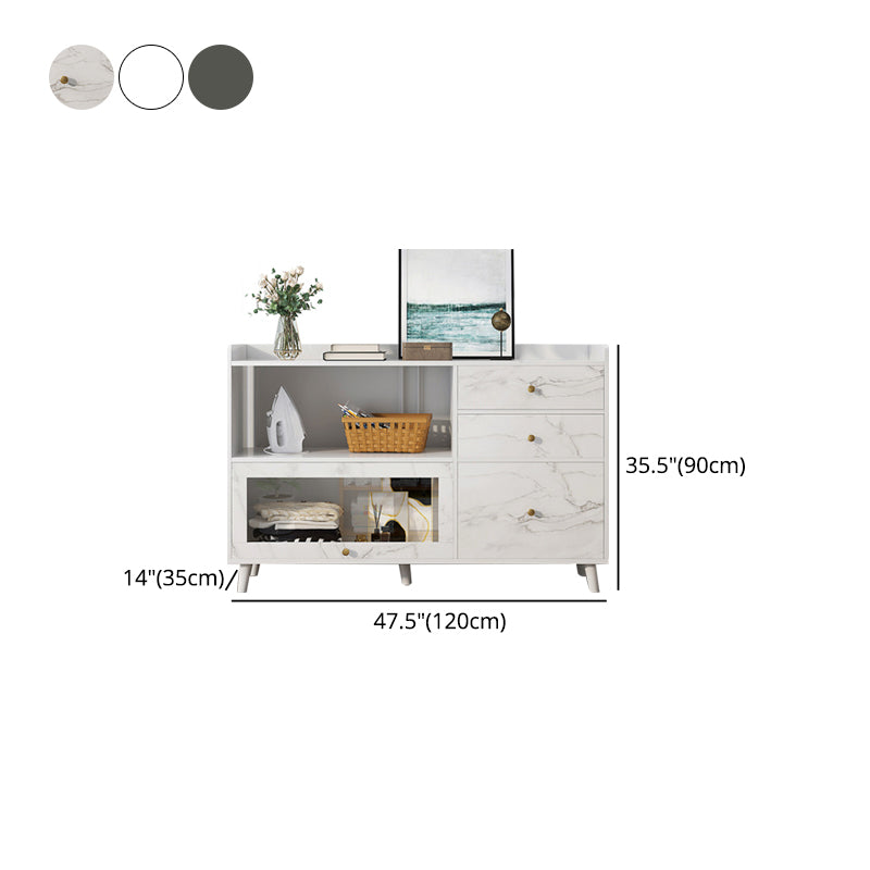 Bracket Legs Accent Cabinet with Drawers and Doors Cabinet for Living Room