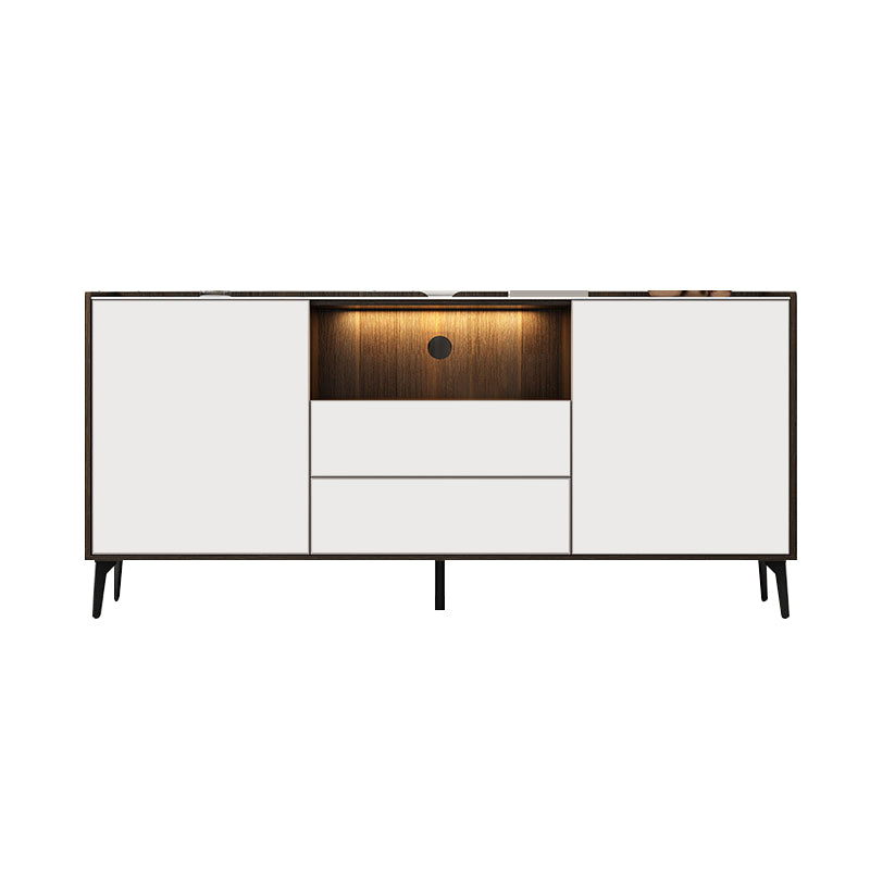 Contemporary Style Stone TV Stand 2 Doors and 2 Drawers TV Cabinet