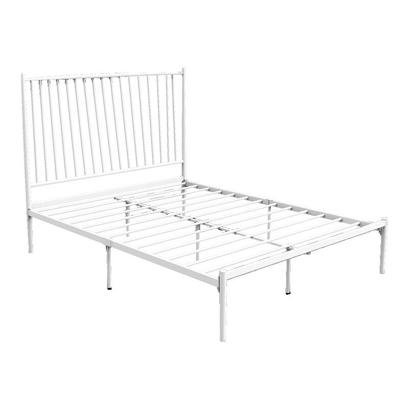 Modern Style Metal Slat Standard Bed with Rectangular Headboard