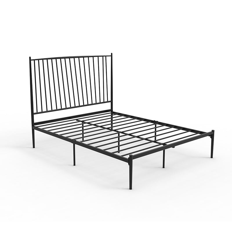 Modern Style Metal Slat Standard Bed with Rectangular Headboard