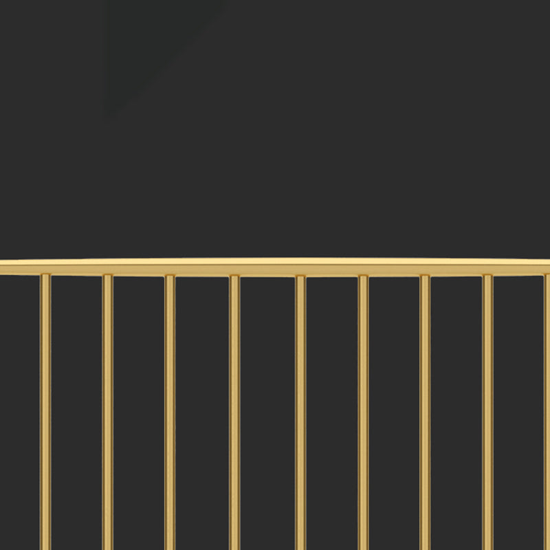 Modern Style Metal Slat Standard Bed with Rectangular Headboard