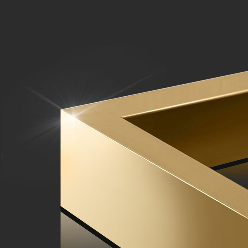 Modern Style Metal Slat Standard Bed with Rectangular Headboard