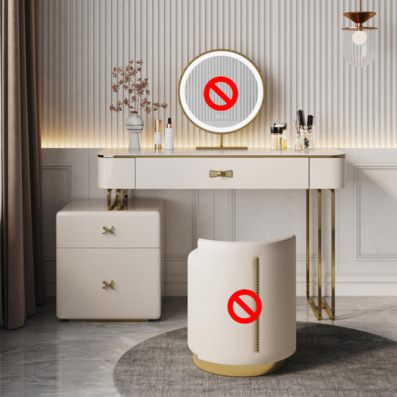 Glam Makeup Vanity Desk Table Slate Top Dressing Table with Drawer