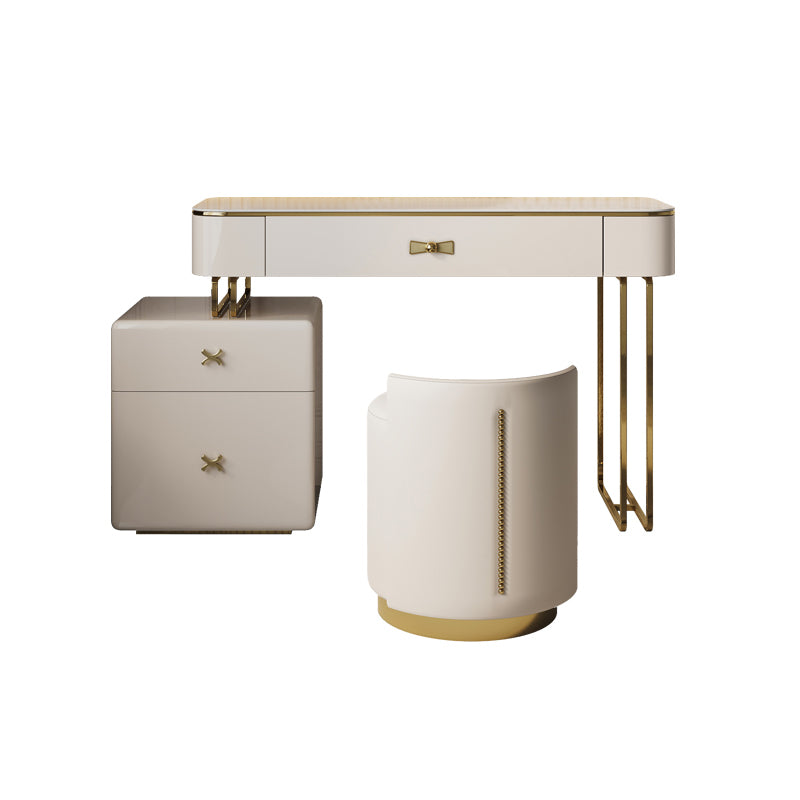 Glam Makeup Vanity Desk Table Slate Top Dressing Table with Drawer