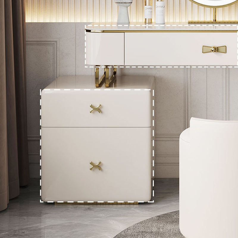 Glam Makeup Vanity Desk Table Slate Top Dressing Table with Drawer