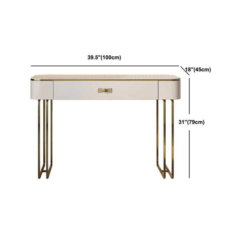 Glam Makeup Vanity Desk Table Slate Top Dressing Table with Drawer