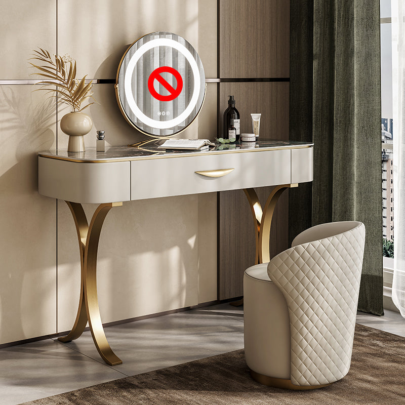 Slate Top Vanity Makeup Table Set Contemporary 1 Drawer Dressing Table