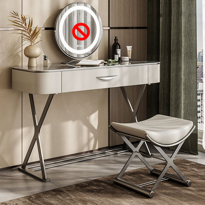 Slate Top Vanity Makeup Table Set Contemporary 1 Drawer Dressing Table