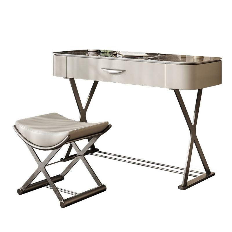 Slate Top Vanity Makeup Table Set Contemporary 1 Drawer Dressing Table