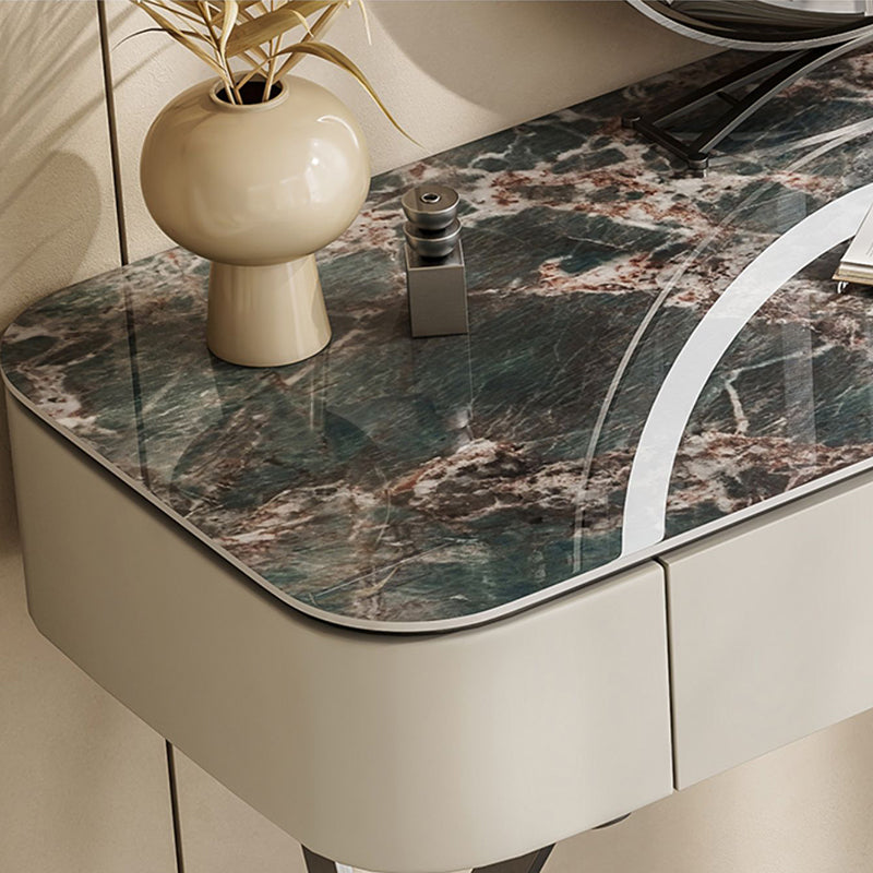 Slate Top Vanity Makeup Table Set Contemporary 1 Drawer Dressing Table