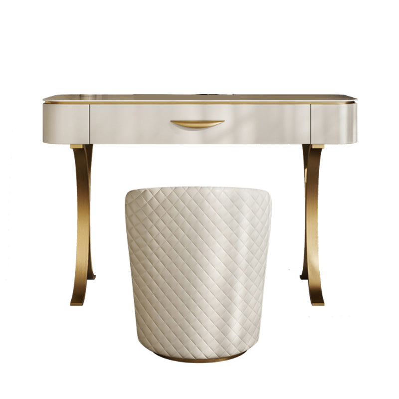 Slate Top Vanity Makeup Table Set Contemporary 1 Drawer Dressing Table