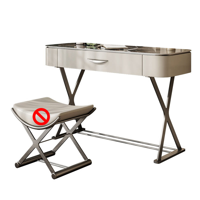 Slate Top Vanity Makeup Table Set Contemporary 1 Drawer Dressing Table