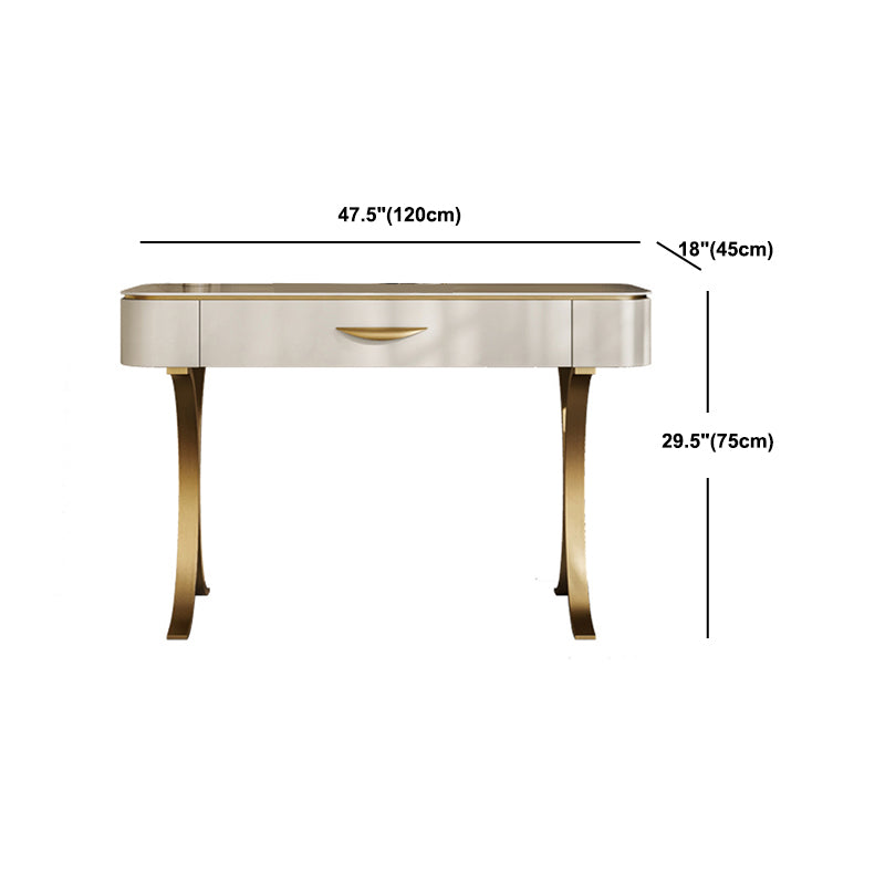 Slate Top Vanity Makeup Table Set Contemporary 1 Drawer Dressing Table