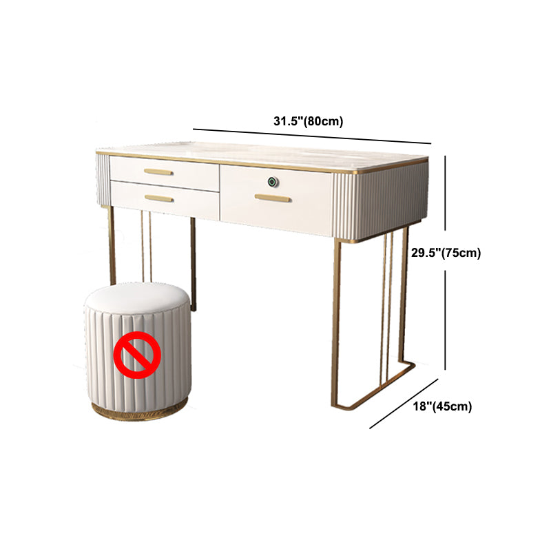 Glam Wood Make-up Vanity Slate Top Vanity Dressing Table with Drawer