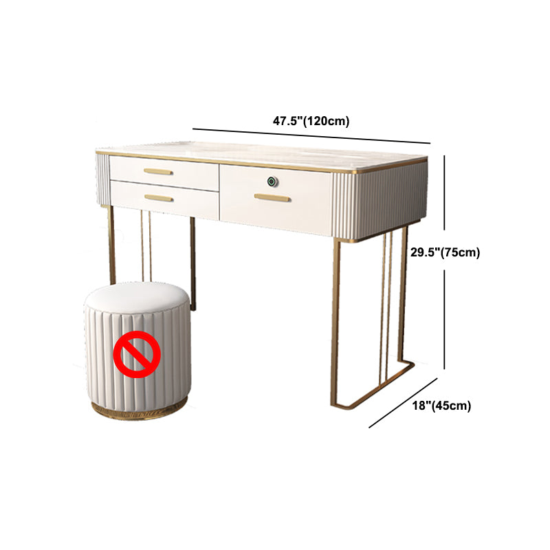 Glam Wood Make-up Vanity Slate Top Vanity Dressing Table with Drawer