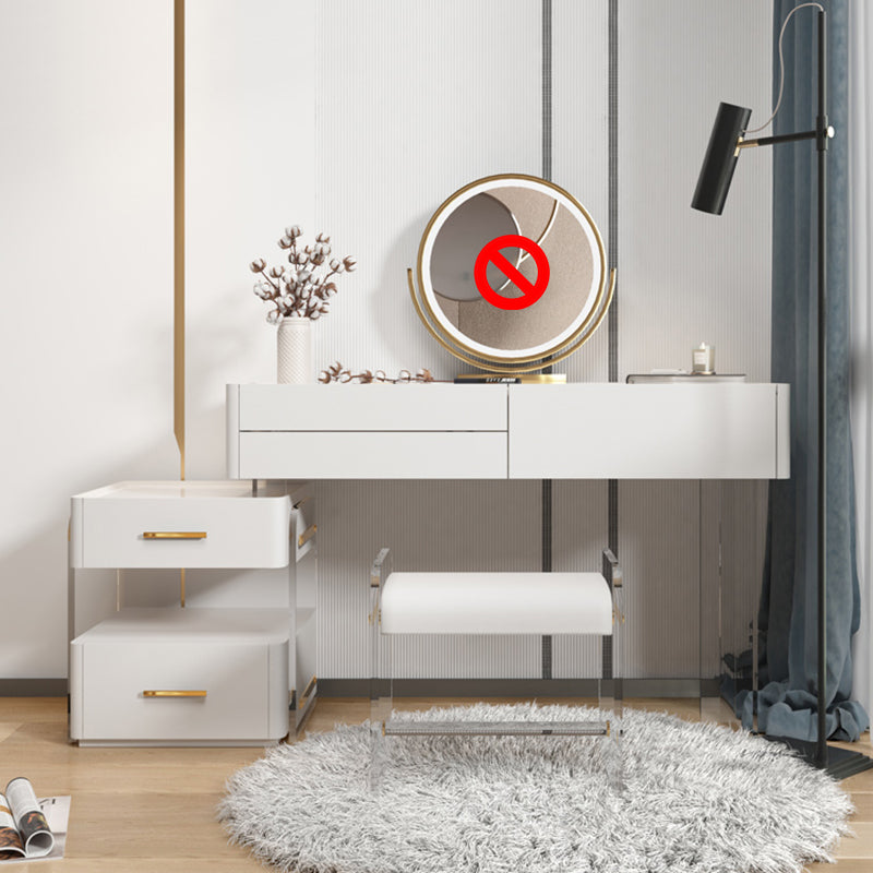 Contemporary Makeup Vanity Desk Slate Top Vanity Dressing Table Set