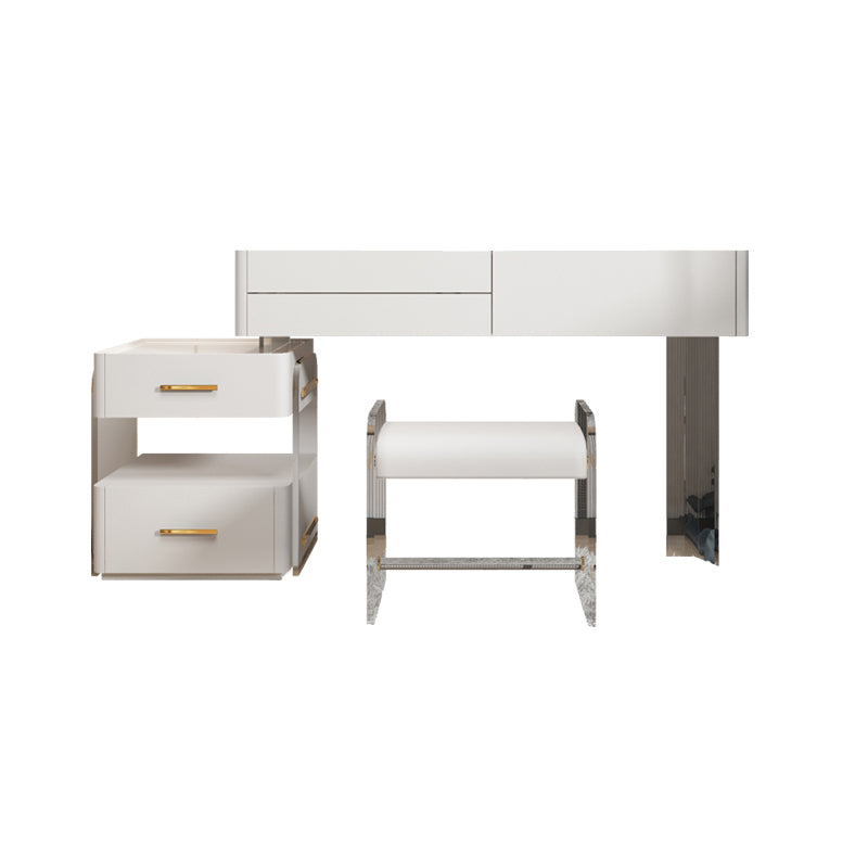 Contemporary Makeup Vanity Desk Slate Top Vanity Dressing Table Set
