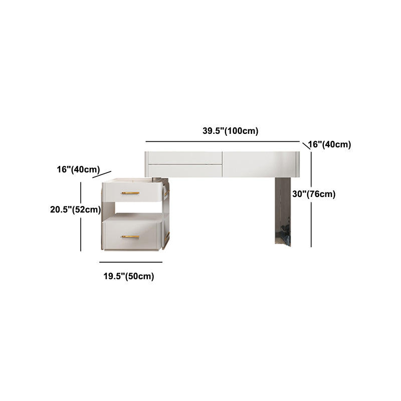 Contemporary Makeup Vanity Desk Slate Top Vanity Dressing Table Set