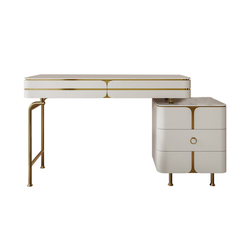 Wooden Vanity Dressing Table Set Glam Slate Top Makeup Vanity Set