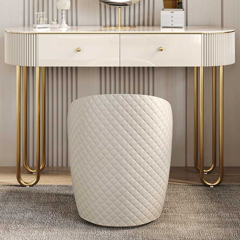 Glam Wood Vanity Dressing Table 2-Drawer Slate Top Make-up Vanity