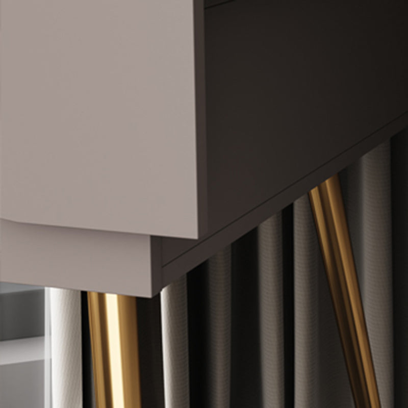 Contemporary Wood Makeup Vanity Set 2-Drawer Dressing Table With Mirror