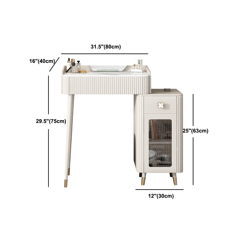 Contemporary Vanity Dressing Table Slate Top Vanity Makeup Table Set