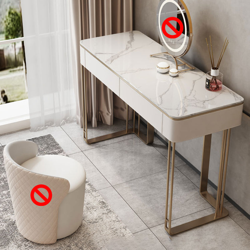 Modern Double Drawers Vanity Dressing Table Slate Makeup Vanity Set