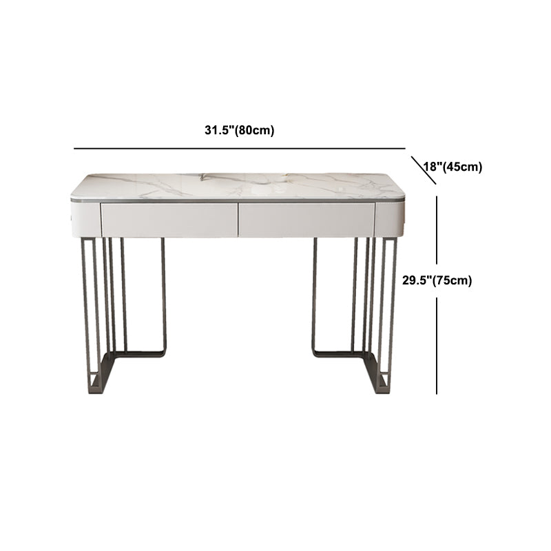 Modern Double Drawers Vanity Dressing Table Slate Makeup Vanity Set