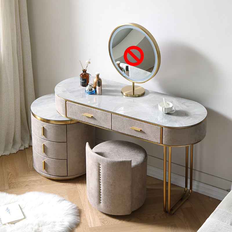 Wooden and Slate Makeup Vanity Desk Table Glam Makeup Vanity Desk