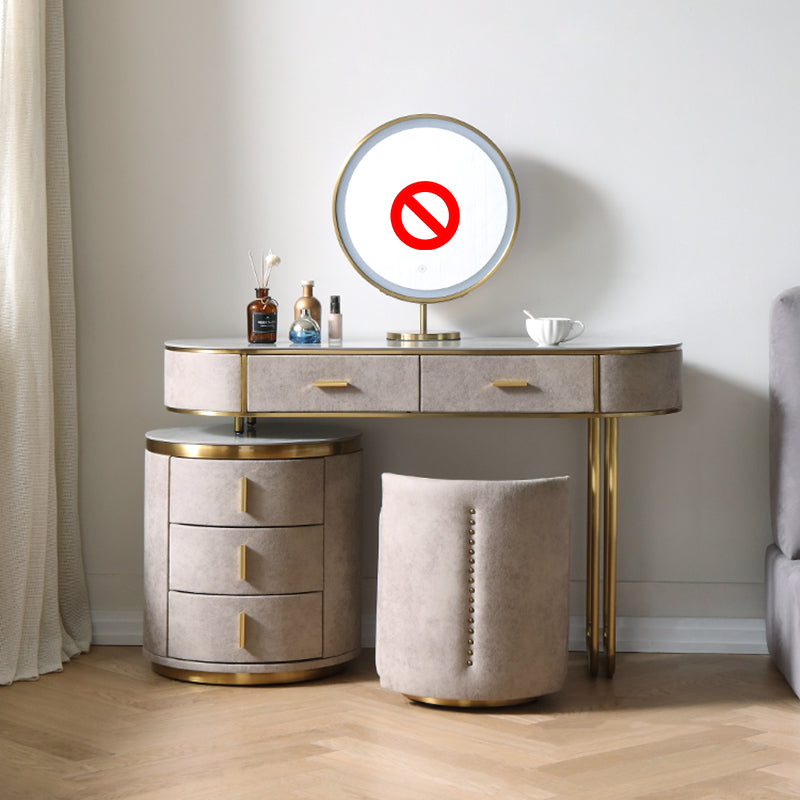 Wooden and Slate Makeup Vanity Desk Table Glam Makeup Vanity Desk