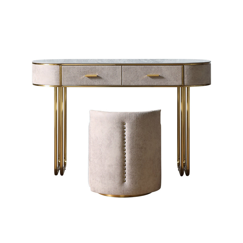 Wooden and Slate Makeup Vanity Desk Table Glam Makeup Vanity Desk