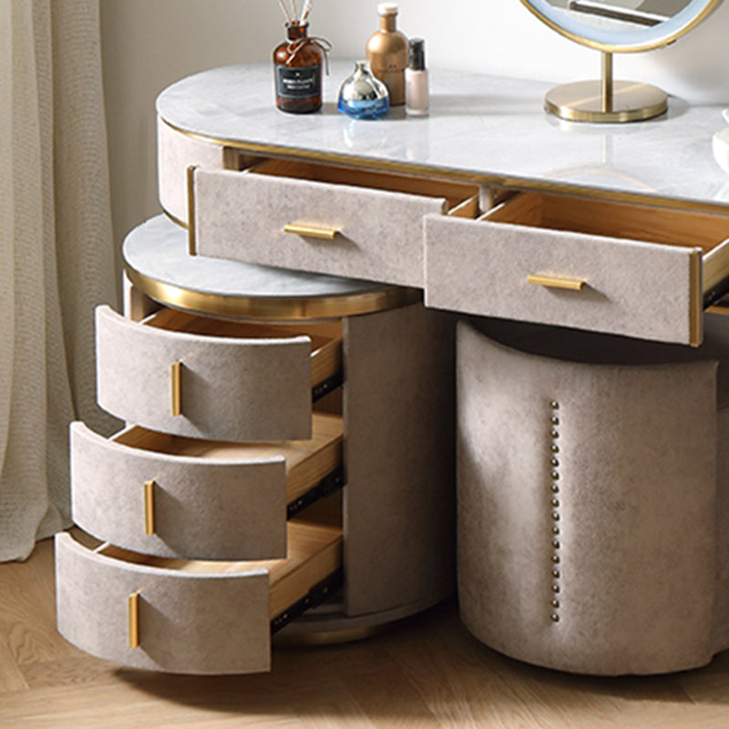 Wooden and Slate Makeup Vanity Desk Table Glam Makeup Vanity Desk