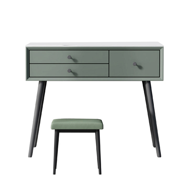 Contemporary Wood Vanity Makeup Table Set 3 Drawer Dressing Table