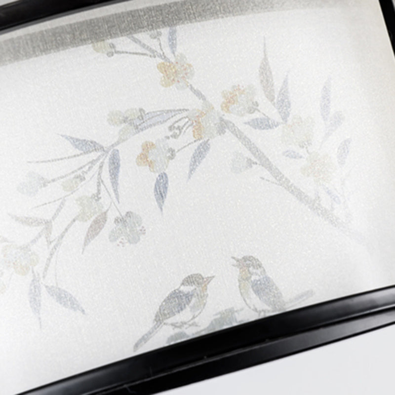 New Chinese Style Ceiling Light Geometry Shape Ceiling Lamp with Fabric Shade for Bedroom