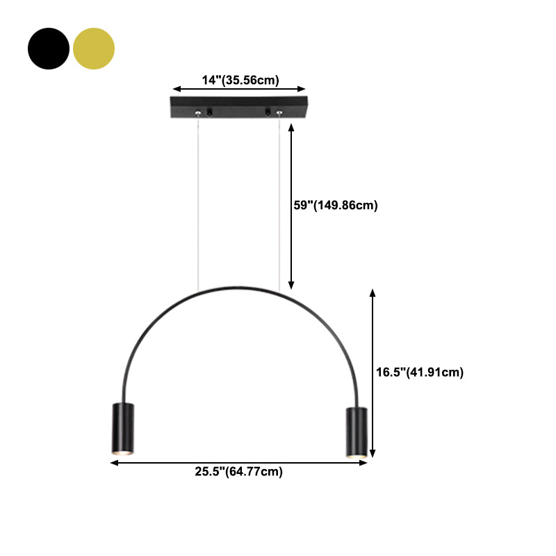 Aluminum 2 / 3 / 4 / 5 - Light Ceiling Light- Black / Gold Linear Kitchen Island Fixture