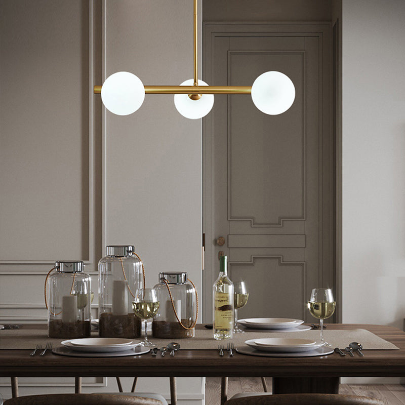 Modern Simple Hanging Lamp Glass Ball Shape Shade Island Light Fixture for Living Room