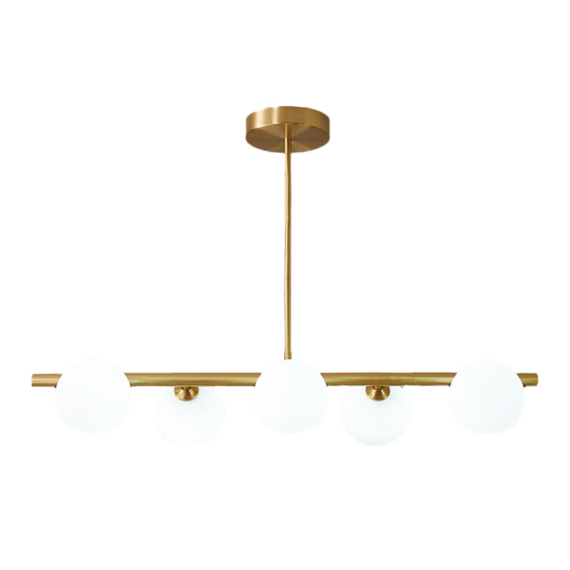 Modern Simple Hanging Lamp Glass Ball Shape Shade Island Light Fixture for Living Room