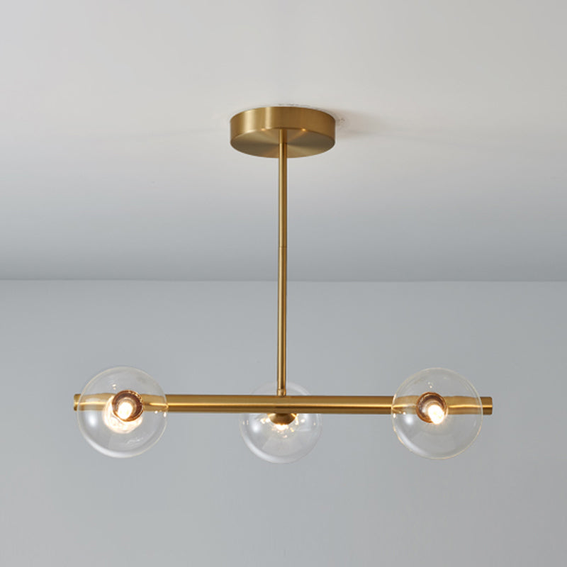 Modern Simple Hanging Lamp Glass Ball Shape Shade Island Light Fixture for Living Room