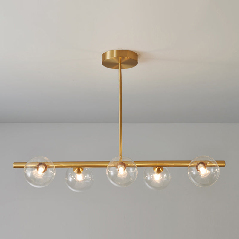 Modern Simple Hanging Lamp Glass Ball Shape Shade Island Light Fixture for Living Room