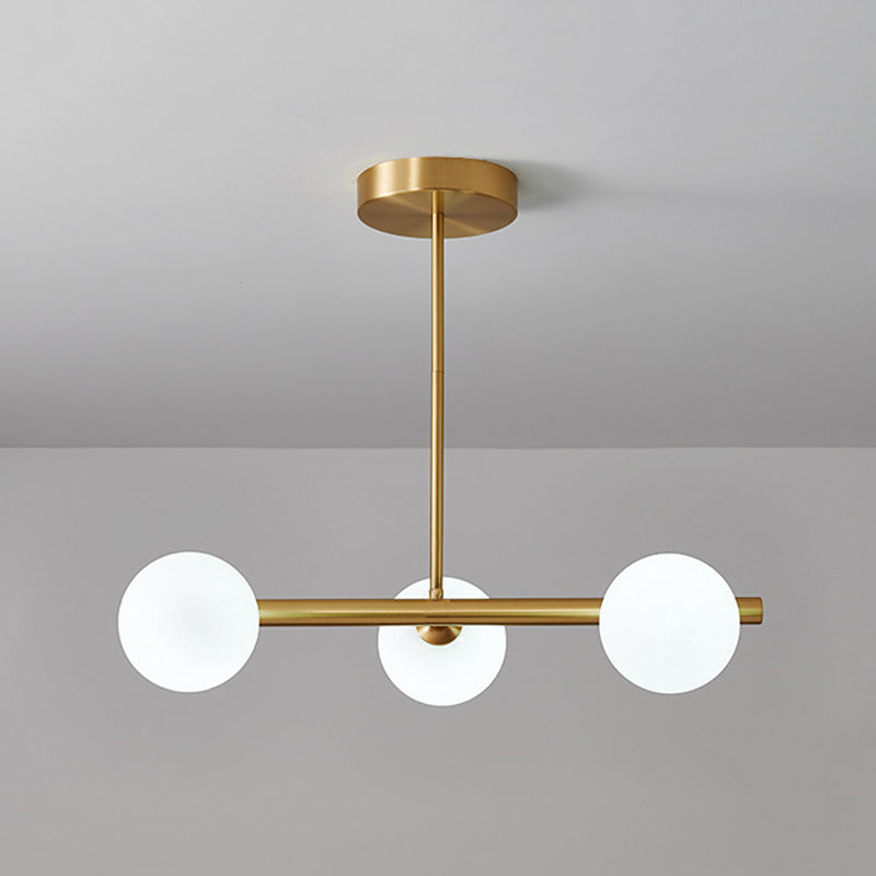 Modern Simple Hanging Lamp Glass Ball Shape Shade Island Light Fixture for Living Room