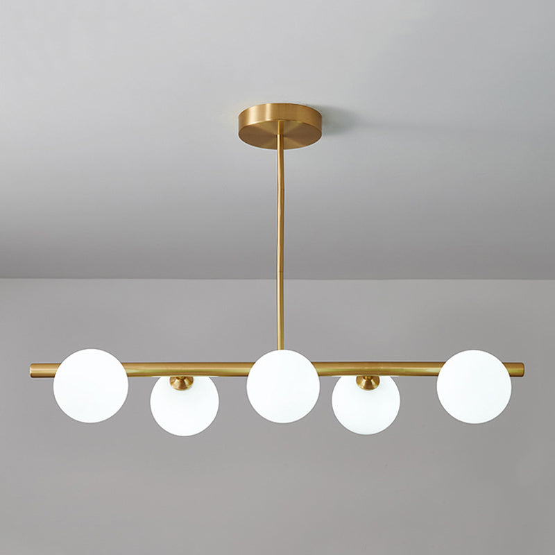 Modern Simple Hanging Lamp Glass Ball Shape Shade Island Light Fixture for Living Room