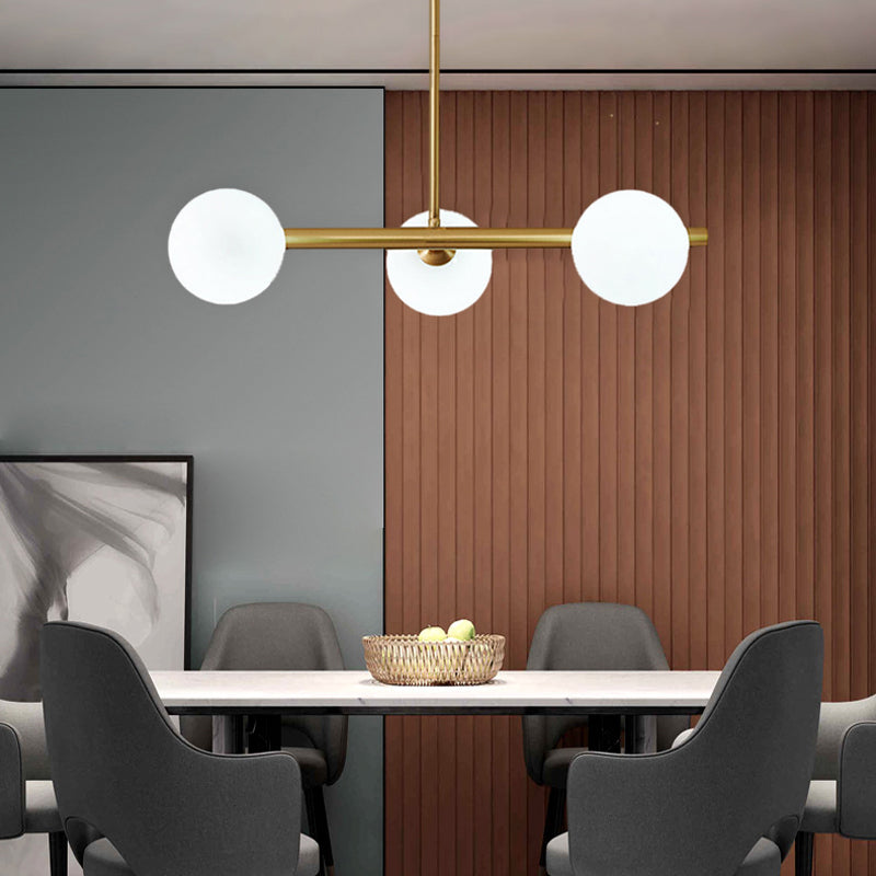 Modern Simple Hanging Lamp Glass Ball Shape Shade Island Light Fixture for Living Room