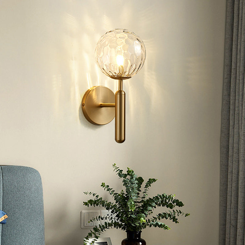 1-Light Ball Wall Lighting Contemporary Glass Wall Mounted Lights